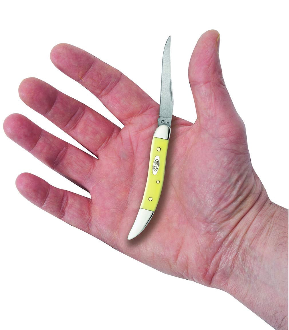 Case 91 Yellow Small Texas Toothpick Clip EDC Folding Knife