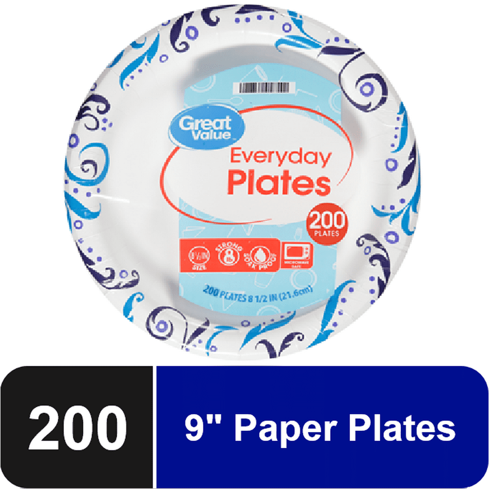 Great Value Everyday Paper Plate 8 3/8in 200ct