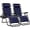 Navy Blue, variant on Set of 2 Adjustable Steel Mesh Zero Gravity Lounge Chair Recliners w/Pillows and Cup Holder Trays - Ice Gray