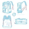 thumbnail image 6 of SANMADROLA Clear Backpack Heavy Duty Transparent Bookbag Teen Girlish Cute Bag Large Capacity See Through Backpacks Stadium Approved Daypack for Middle School College Sport/Travel, Blue Butterfly, 6 of 8