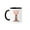Black/White, variant on 3drose, Cool Silly Creative Pink Giraffe Drinking a Hot Cup of Coffee, 11oz Two-tone Black Mug