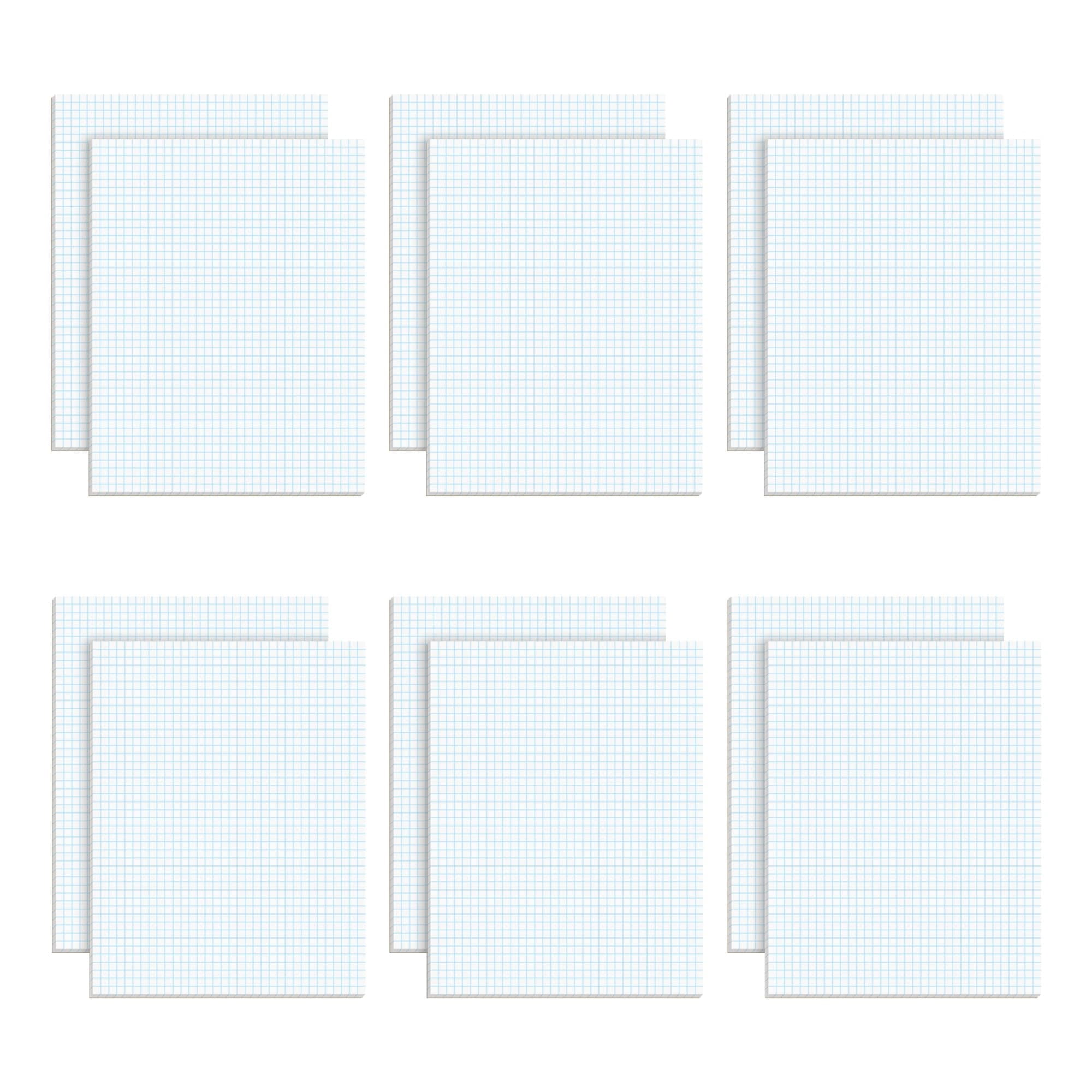 TOPS™ Quadrille Pad, 8 1/2" x 11", Quad Ruled, White, 50 Sheets Per Pad, Pack Of 12 Pads
