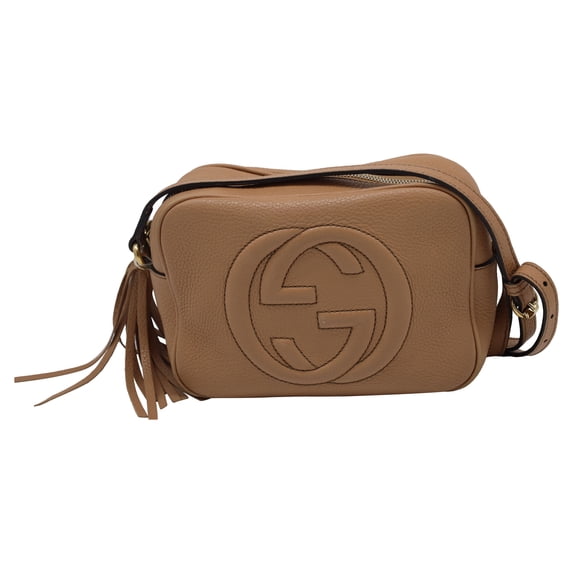Pre-Owned Gucci Soho Disco Shoulder Bag in Brown Grained Calf Leather