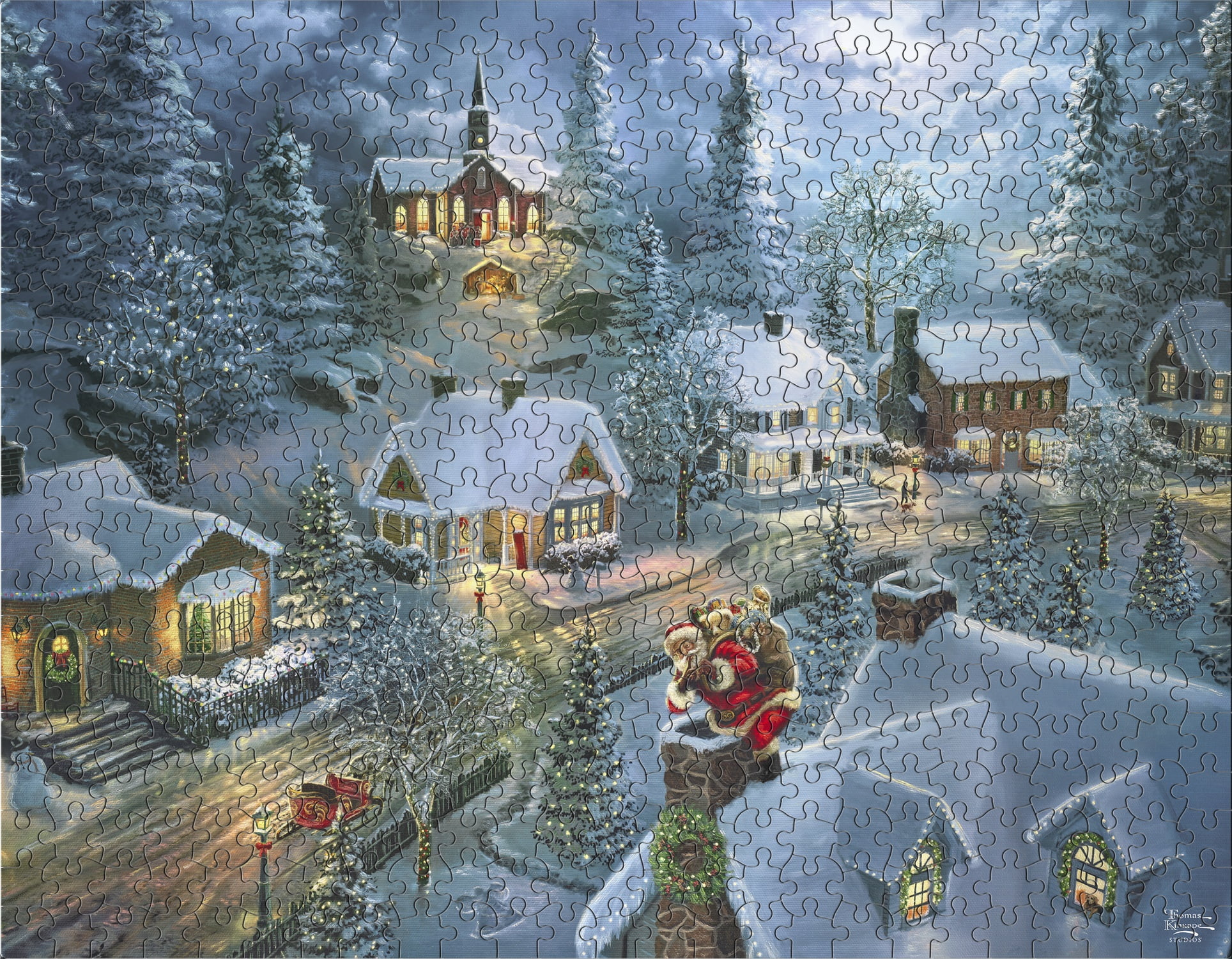 Ceaco Disney Thomas Kinkade Holiday Multipack Puzzles 4 Pack Interlocking Jigsaw Puzzle for Adults Ages 14+