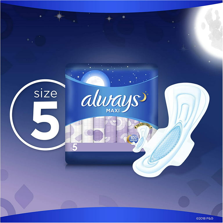 Always Maxi Pads with Wings, Extra Heavy Overnight, 20 Pads 
