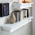 thumbnail image 2 of Beaumont Lane Modern Wood Extra Long Floating Wall Shelf in Pure White, Assembled, 2 of 7