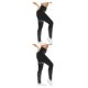 thumbnail image 1 of Jumpingount Pantalones de cintura alta para correr, mallas de entrenamiento, elásticos, transpirables, para viajar, hasta el tobillo, pantalones de Negro METRO 2piezas Jumpingount CBP185904, 1 of 5
