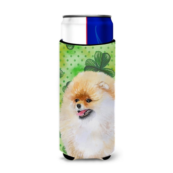 Carolines Treasures BB9856MUK Pomeranian St Patricks Michelob Ultra Hugger for slim cans Slim Can multicolor