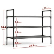Sakugi 3-Tier Shoe Rack, Sturdy Shoe Organizer, Shoe Shelf Holds up to 16 Pairs of Shoes, Assembled Length, 28 in
