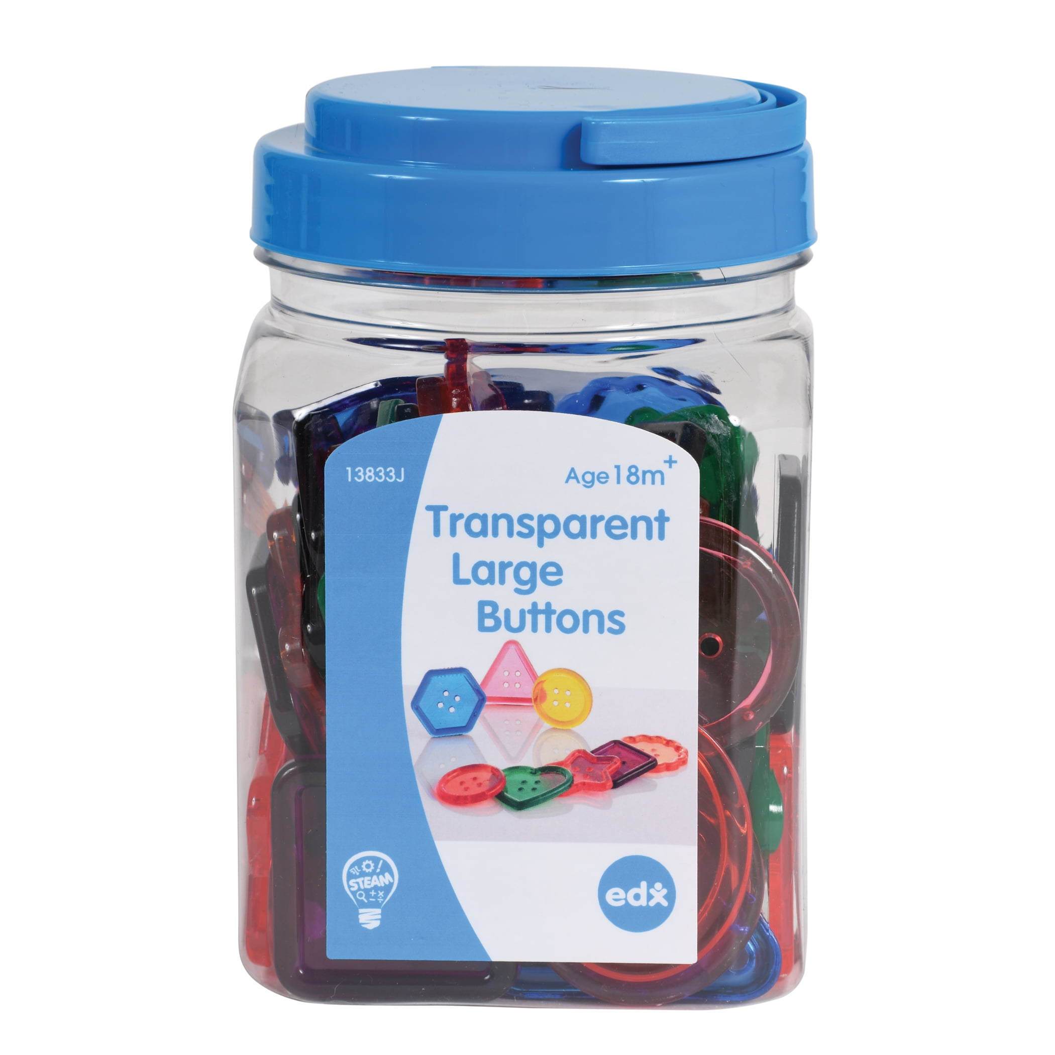 Edx Education® Transparent Large Buttons - Mini Jar