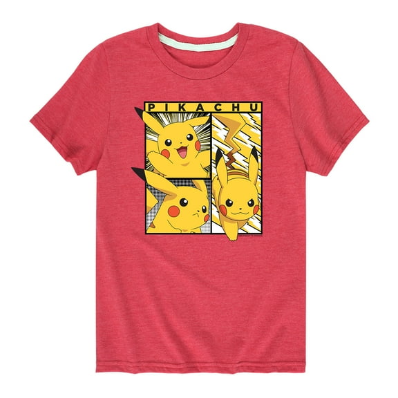 Pokémon - Pikachu Poses - Youth Short Sleeve Graphic T-Shirt