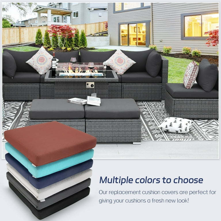 NICESOUL Outdoor Sofa Seat Cushion Covers 27x27 Inch Dark Gray Patio Cushion Cover Replacement Skin Friendly Durable Water Resistant and