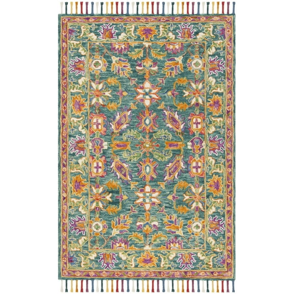 Safavieh Aspen 3' x 5' Hand Tufted Wool Rug in Turquoise and Purple