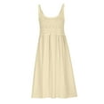 thumbnail image 5 of Xysaqa Summer Dresses for Women Crochet Embroidered Cute Comfy Tank Dress Knee Length Spaghetti Strap Flowy Boho Dress Beach Cover Up Dress Beige, 5 of 9