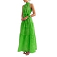 thumbnail image 3 of SUNSIOM Robe Longue pour Femme, Élégante Robe d'Été Sans Manches à Col Roulé à Carreaux, Robe Évasée, Robe de Cocktail avec Ceinture, 3 of 6