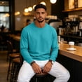 thumbnail image 5 of Mens Long Sleeve Tee Shirts Lightweight Moisture Wicking Casual Comfort Crewneck Plain Long Sleeve Shirts, 5 of 9