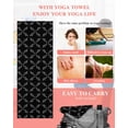 thumbnail image 5 of Black Morocco Yoga Towel for Hot Yoga Non Slip, Geometric Leaf Diamond Lattice Abstract Yoga Mat Towel Absorbent Yoga Sweat Towels Microfiber Hot Yoga Blanket for Bikram Pilates 26"x74", 5 of 7