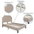 thumbnail image 5 of BizChair Full Size Arched Tufted Upholstered Platform Bed in Beige Fabric, 5 of 12