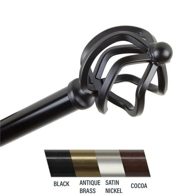 Central Design 4842-282 Giro Tringle à Rideaux de 0,81 Po, 28 à 48 Po - Noir