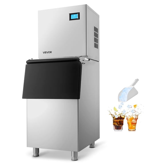 VEVOR Commercial Ice Maker Machine, 360LBS/24H Ice-Making Machine with 250LBS Large Storage Bin, Auto Self-Cleaning Ice Maker with Touchscreen for Bar Cafe Restaurant Business Commercial