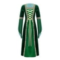 thumbnail image 3 of vastwit Kids Girls Renaissance Vintage Dress Gothic Medieval Costume Maxi Dresses Halloween Fancy Green 16, 3 of 4