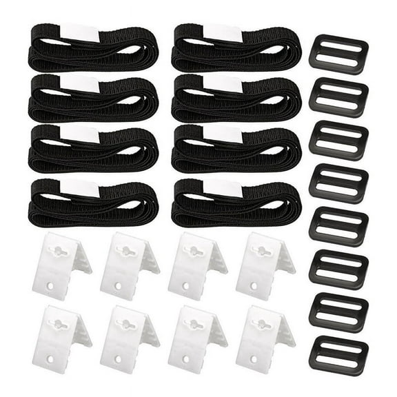 24Pcs Swimming Pool Cover Roller Attachment Straps Kit Universal Solar Blanket Reel Nylon Webbing Strip Buckle Fasteners,8 x nylon webbing straps 8 x buckles 8 x fastener plates,As shown