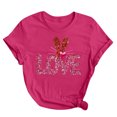 thumbnail image 1 of Lmnyox T-Shirt Imprimé pour Femmes Manches Courtes Été Décontracté T-Shirts Col Rond Ample Chandail Mode 2025, 1 of 3