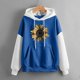 thumbnail image 2 of Sudadera con capucha Gibobby de mujer larga con estampado diario azul M, 2 of 3