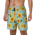 thumbnail image 2 of Uemuo White Polka Dot Sunflower Pattern Mens Swim Trunks Quick Dry Board Shorts with Mesh Lining, Stretch Beach Shorts Quick Dry No-Chafing Board Shorts-3X-Large, 2 of 9