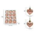thumbnail image 3 of Christmas Heart Ornaments Rose Gold Heart Shaped Baubles Ornaments for Xmas Tree Hanging Decorations or Wedding Anniversary Party Supplies 12Pc (Rose Gold), 3 of 6
