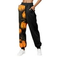 thumbnail image 2 of Luxalzxs Halloween Sweatpants Women Fashion Color Block Baggy Cinch Bottom Joggers Casual Elastic Waist Lounge Pants with Pockets, 2 of 3