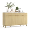 thumbnail image 3 of Modern Sideboard Buffet Cabinet for Dining Room – Elegant Storage Solution – Oak Finish – Fluted Design – Spacious Drawers, Adjustable Shelves & Doors – Color: Oak, 3 of 7