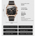thumbnail image 3 of OLEVS Genuine Leather Strap Waterproof  Rose Gold Watch forAdult Male with Gift Box, 3 of 5