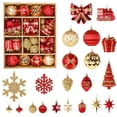 thumbnail image 6 of Lolsea 82pcs Christmas Balls Ornaments Set, Shatterproof Plastic Decor for Xmas Tree with Hanging Strings, Gold & Red, 6 of 9