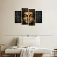 thumbnail image 2 of Elephant Stock Gold Stained Buddha Head Wall Art - Horizontal Multi Panel Canvas - Living Room Wall Decor - People Multi Panel - Gray And Black Decor - 36" x 22", 2 of 8
