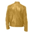 thumbnail image 3 of GXIPO Mens Leather Jacket Real Lambskin Cafe Racer Style Leather Biker Jackets For Men Yellow XL, 3 of 4