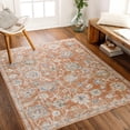 thumbnail image 2 of Lillian Rust/Blue 5' x 8' Machine Washable Area Rug, 2 of 2