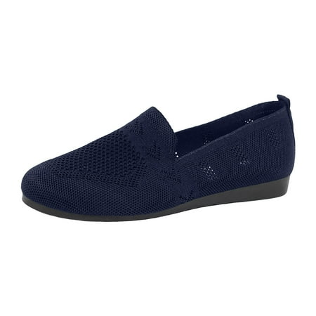 DVKOVI Comfortable Teacher Shoes Women Shoes Coarse Heels Short Leather Boots Boots High Heels Women Boots Fashion Zipper Boots Women Flat Shoes Women s Loafers Navy 38