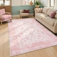 thumbnail image 1 of - Alfombra de área rosa de 4 x 6 pulgadas, clásico para sala de estar, lavable a máquina, alfombras rosas para recámara y niñas, alfombra de interior para comedor, cuarto de bebé, deción, 1 of 5