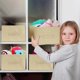 thumbnail image 5 of Contenedores De Almacenamiento Abiertos Con Asa Bopey Organizador De Ropa Contenedor Cesta Plegable De Tela De Lino Para El Hogar Armario Estantes Guardería Juguetes Libros Beige Paquete Grande De 3 (, 5 of 5