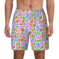thumbnail image 3 of Uemuo Colorful Cow Skin Pattern Mens Swim Trunks Quick Dry Board Shorts with Mesh Lining, Stretch Beach Shorts Quick Dry No-Chafing Board Shorts-X-Large, 3 of 9