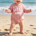 thumbnail image 5 of Newborn Baby Sweatshirt Long Sleeve Crewneck Letter Embroidery Romper Infant Boys Girls Spring Fall Soft Onesie Outfits Pink 6-9 Months, 5 of 7