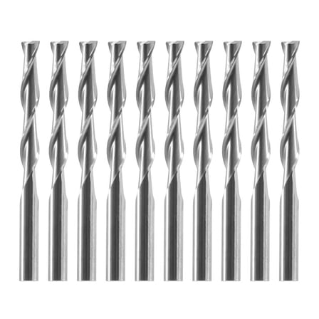 10x 1/8 inch 3.175mm Carbide CNC Double Two Flute Spiral Bits End Mill Router 22mm