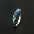 thumbnail image 3 of 4MM Round Shape Blue Turquoise 925 Sterling Silver Five Stone Valentines Day Gifts Ring, 3 of 5
