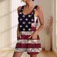 thumbnail image 1 of MKLEKYY Mono con Bolsillos y Estampado de Bandera Del Día de La Independencia para Mujer, 1 of 4