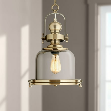 Brushed Brass Pendant Light possini euro design elida antique brass 11 wide chrome glass mini pendant light walmart com