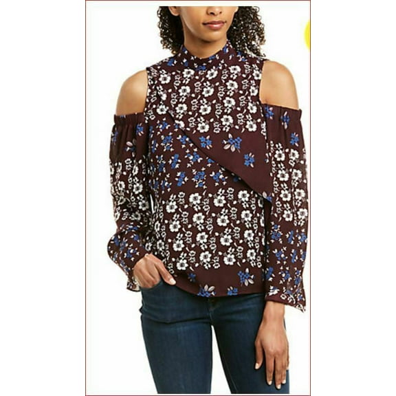 new PARKER NYC women blouse top shirt P8I4129PGP Cordovan Acacia sz L $228