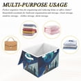 thumbnail image 6 of Yayeee Collapsible Cube Storage Bin with Lid Fabric Closet Decorative Basket with Handles, Blue Planet, 6 of 7
