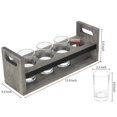 thumbnail image 2 of MyGift Vintage Gray Wood Beer Tasting Glasses Holder with 4 Clear Beer Glass, 2 of 5