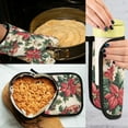thumbnail image 5 of Yayeee Oven Mitts and Pot Holder Set of 4 Heat Resistant Kitchen Gloves Baking Hot Pad, Red Christmas Poinsettia, 5 of 5